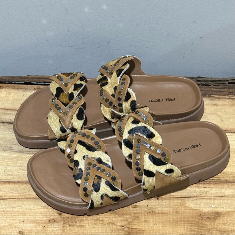 *NEW*‎ FREE PEOPLE Leo Sandal / Leopard Size 10 A17 - Picture 6 of 11